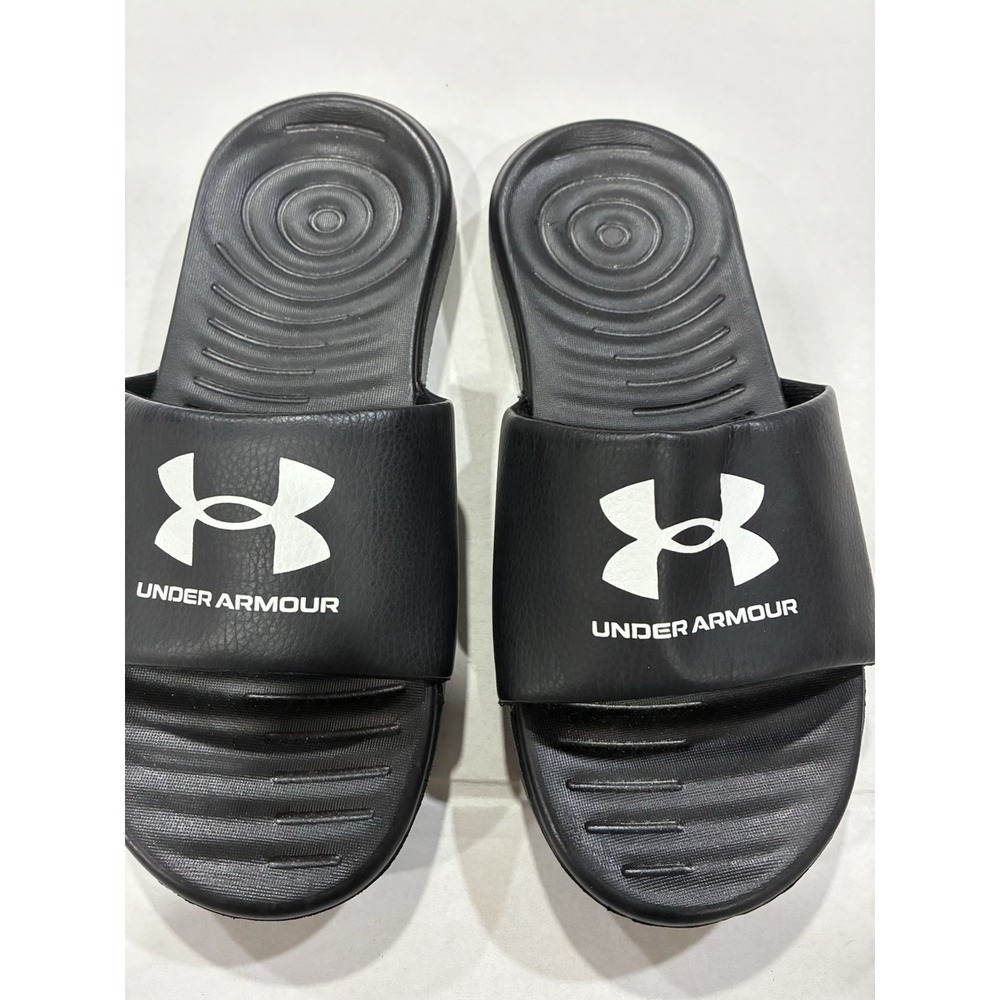 Under Armour Slides Women size 6 Sandals Black Rubber Slip on.SKU11